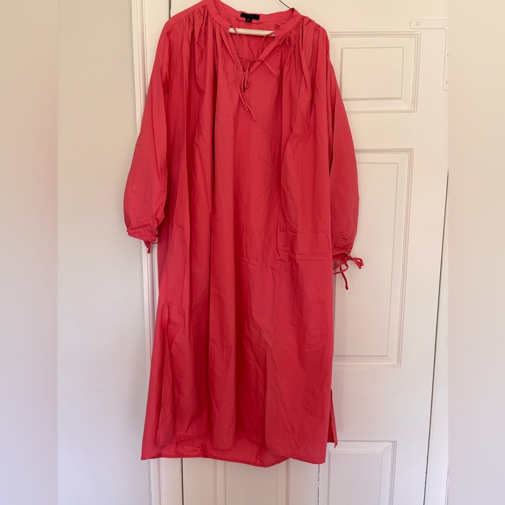 Crew coral pink cotton dress.